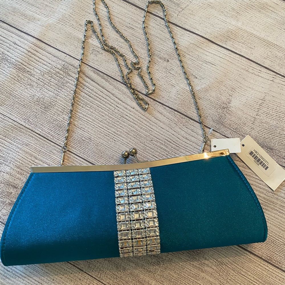 Teal and Bling Evening Bag 👛